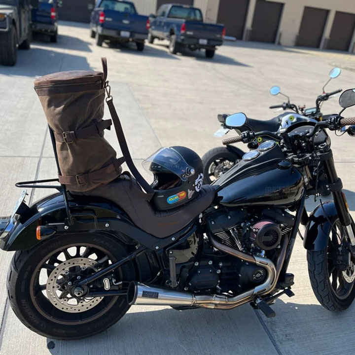 Handmade Motorcycle Waxed Canvas Sissy Bar Bag bitabite