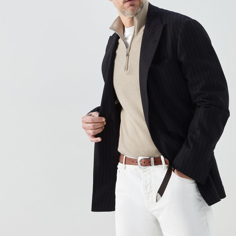 Men's Versatile ZipUp Cashmere Sweater sattedyhod