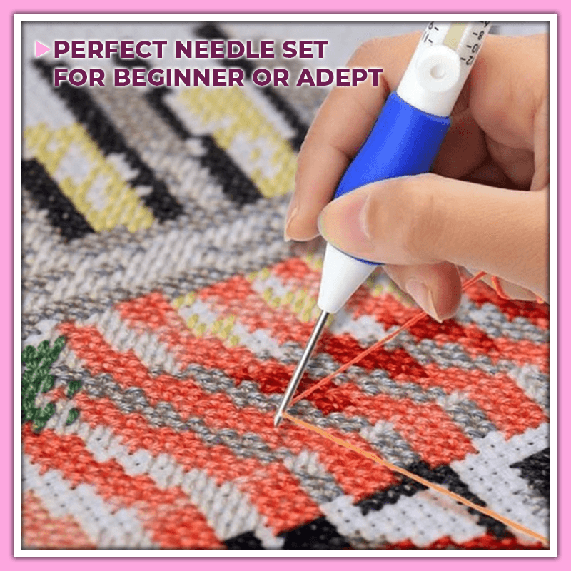 Rainbow Color Embroidery Threading Pen Set Ruqadl