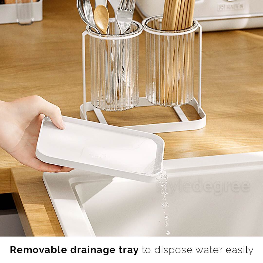 Classy Fluted Utensils Holder Storageart