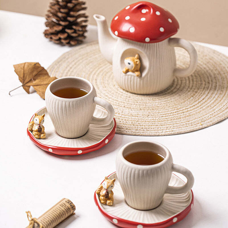 Red Mushroom Series Dinnerware Set - rawnabe