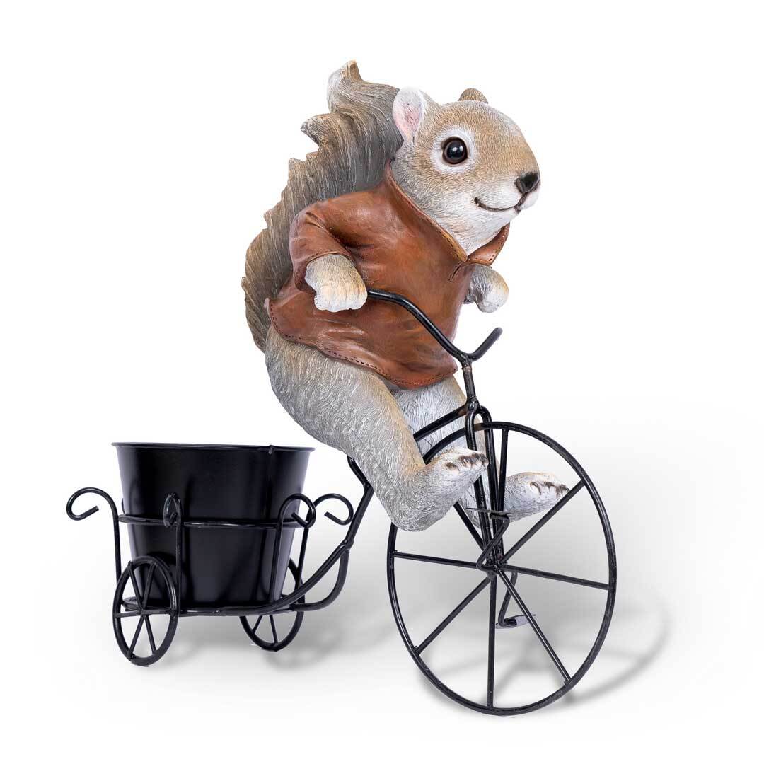 Squirrel on Bike Planter