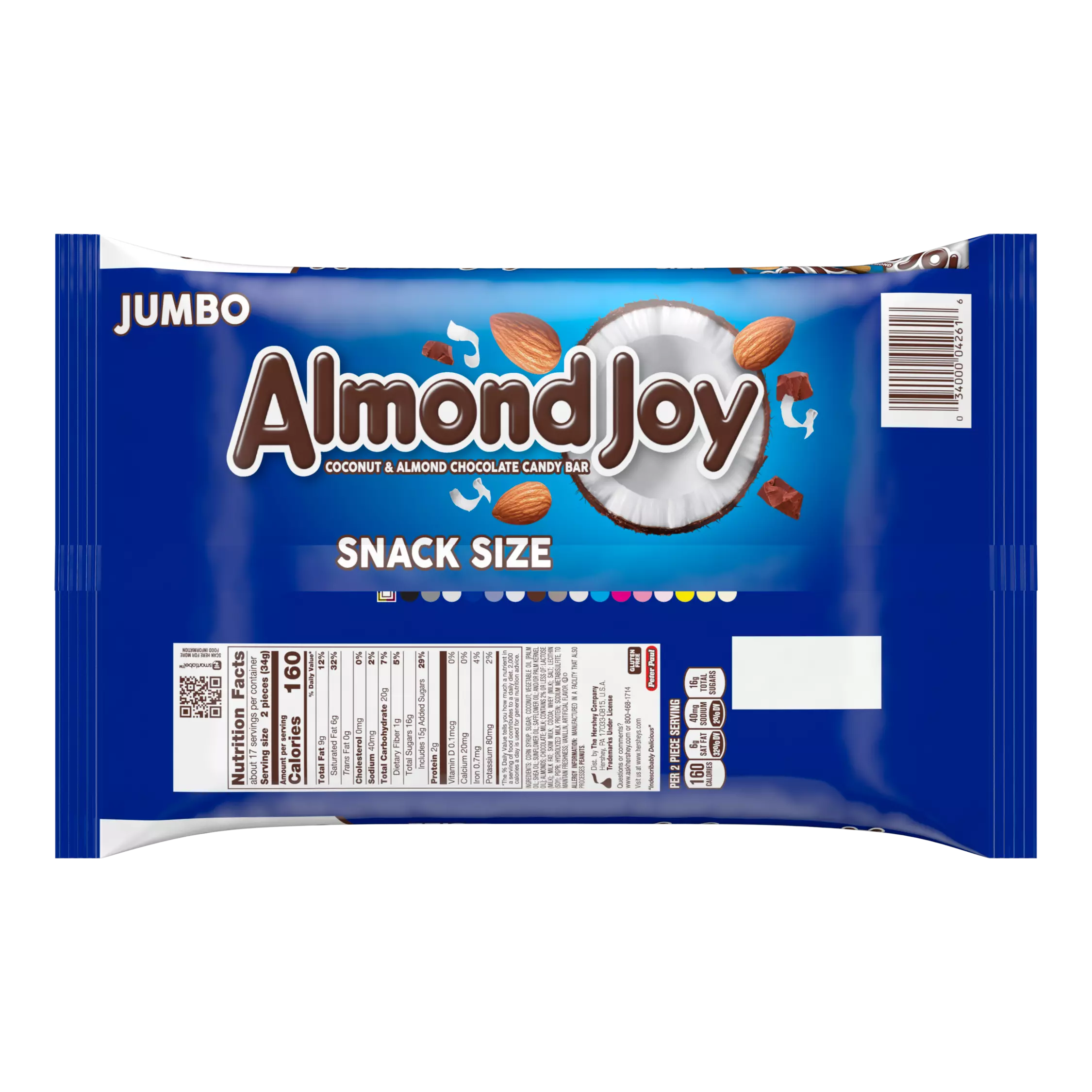 ALMOND JOY Coconut and Almond Chocolate Snack Size Candy Bars(20.1 oz
