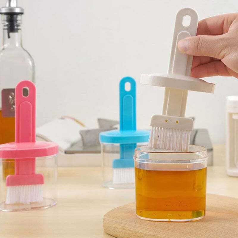 Oil Bottle with Nylon Brush for Cooking BBQ Kitchen