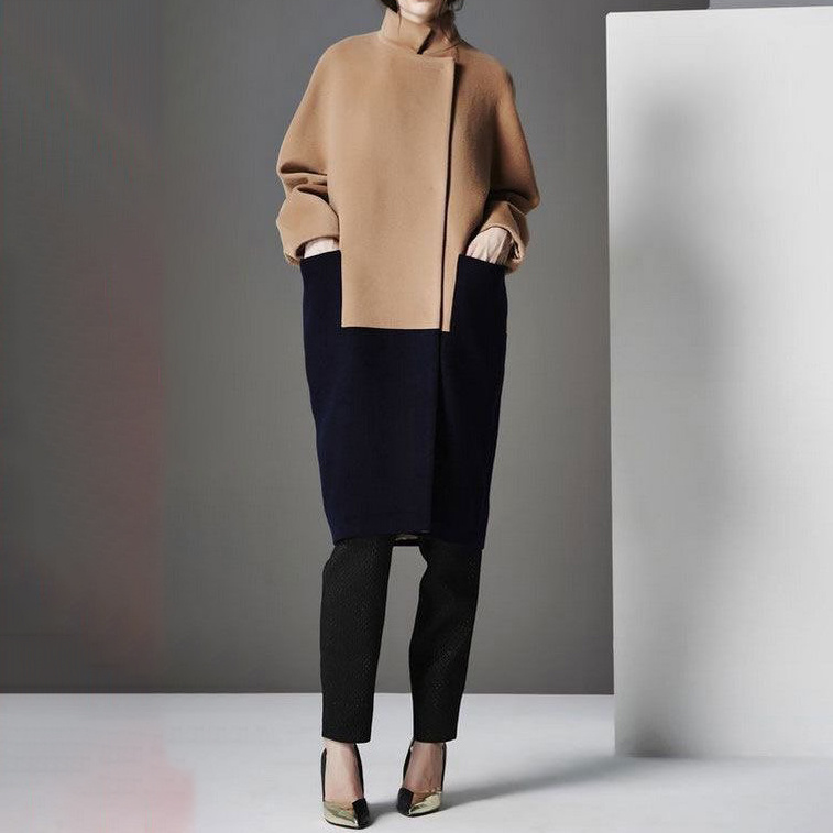Fashion All-match Print Woolen Coat