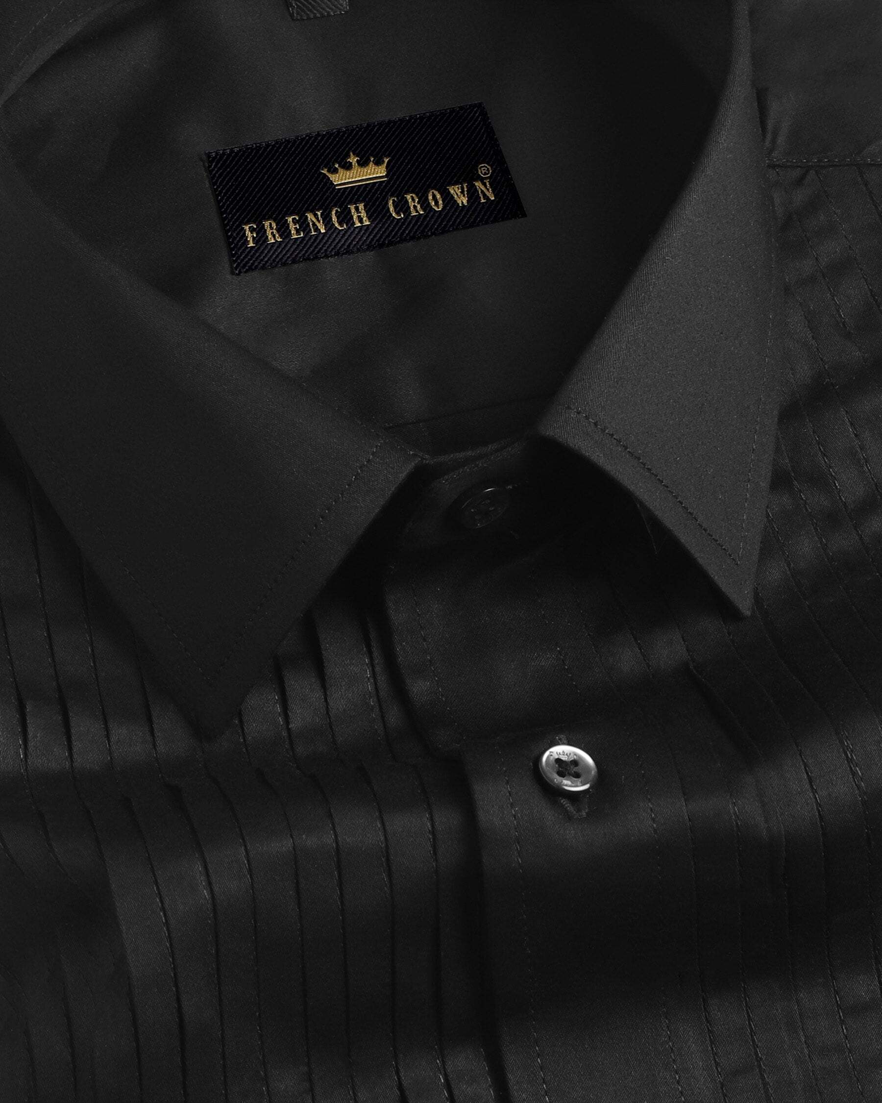 Jade Black Tuxedo Super Soft Giza Cotton SHIRT Monliiy