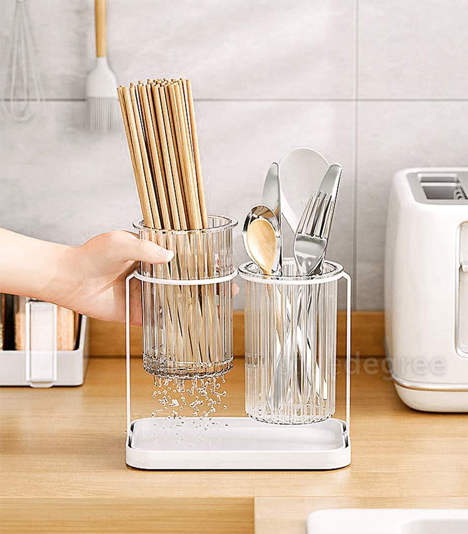 Classy Fluted Utensils Holder Storageart