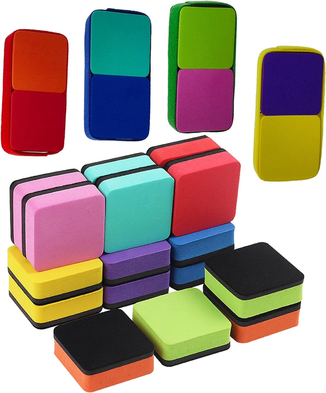 24 Pack Mini Magnetic Whiteboard Erasers,Chalkboard Erasers - Yetread