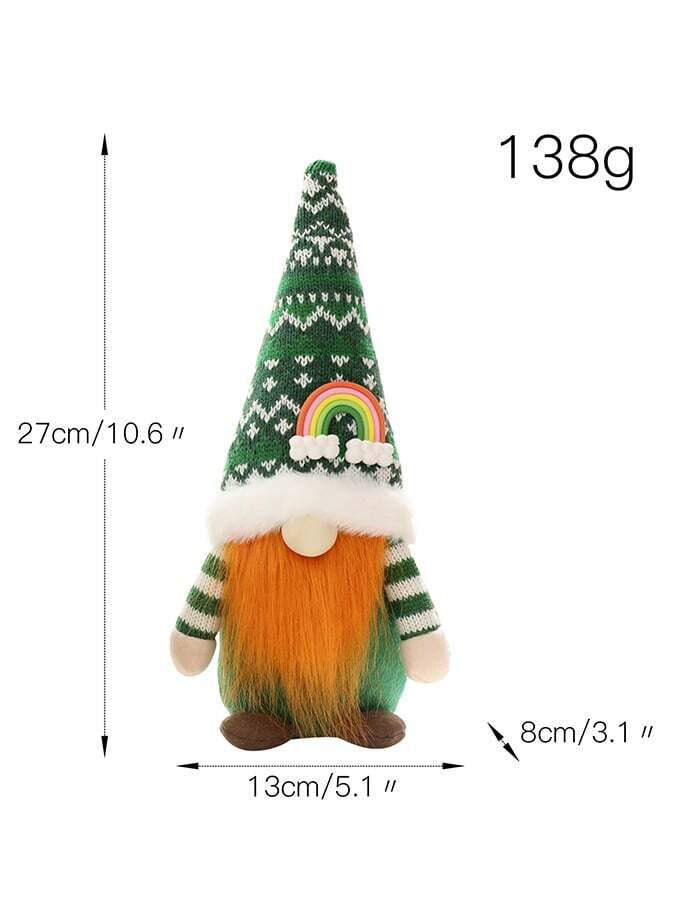 St. Patrick's Day Shamrock Green Leaf Green Hat Rudolph Doll Ornament ...