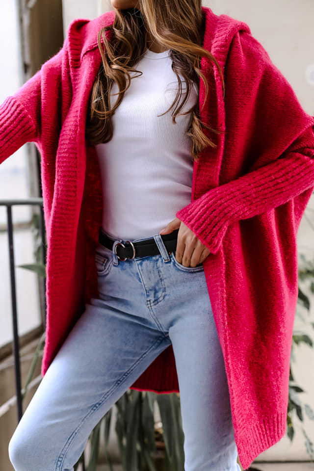 Hooded Long-sleeved Solid Color Woolen Coat