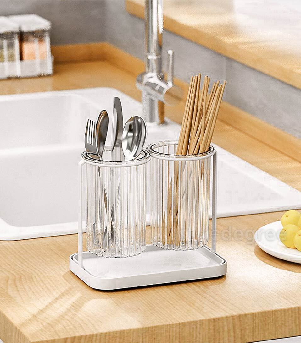 Classy Fluted Utensils Holder Storageart