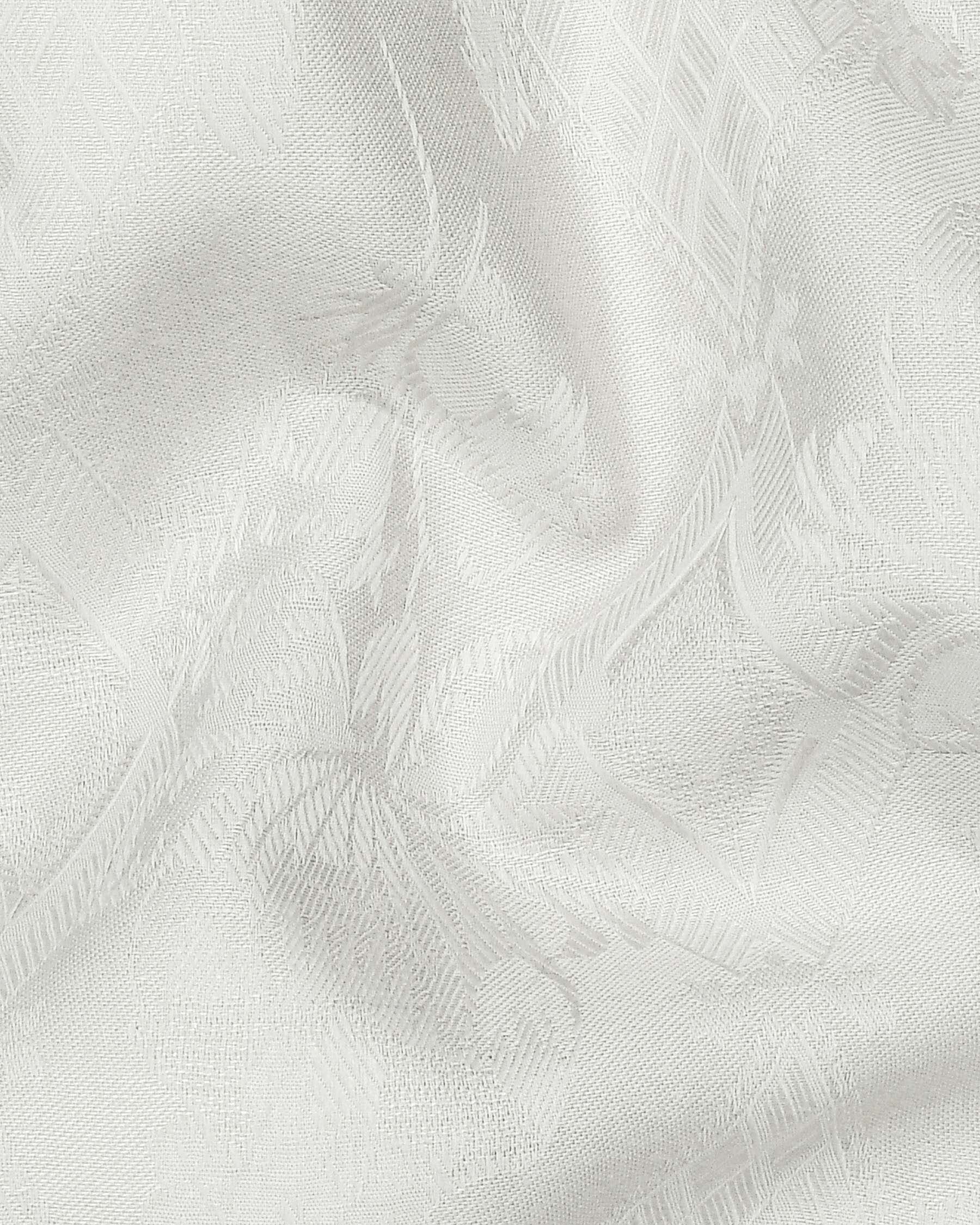 Porcelain Gray Jacquard Textured Premium Giza Cotton Shirt