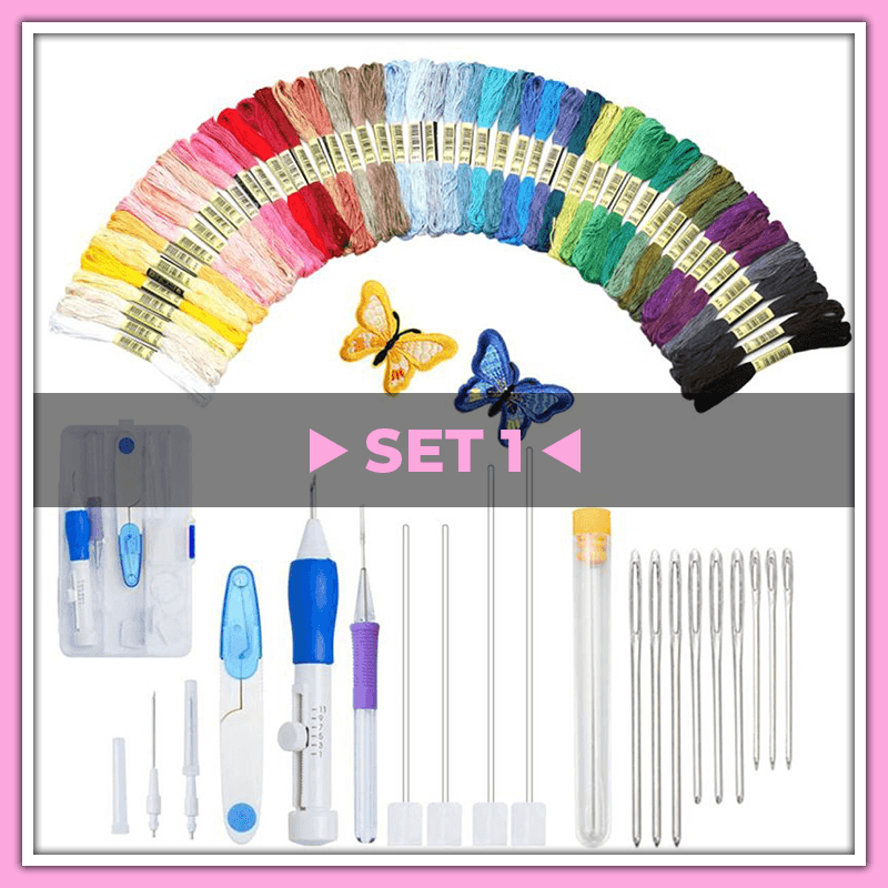 Rainbow Color Embroidery Threading Pen Set Ruqadl