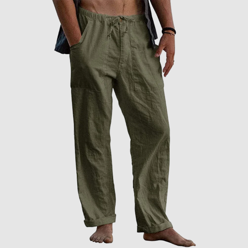 Men's linen beach casual loosefitting pants tendeniza