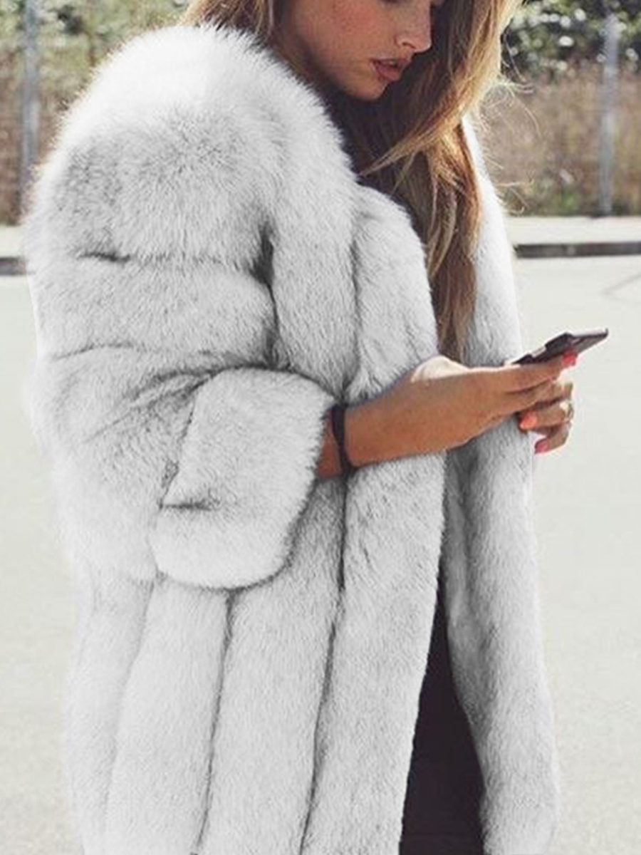New Fashion Fur Leather Warm Casual Coat Jacket