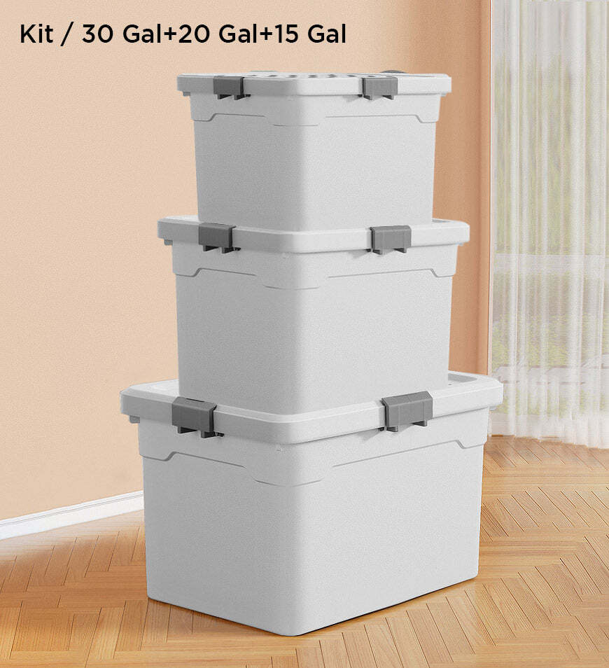 Metsoy® Durable Stackable Wheeled Storage Containers with Lids Z18 METSOY