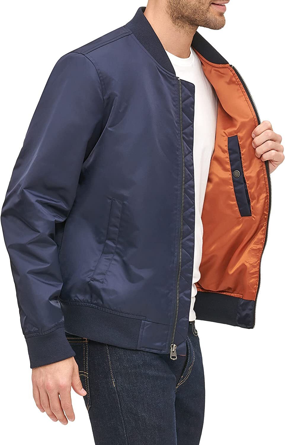 Men's Flight Satin Unfilled Ma-1 Bomber - Toachy