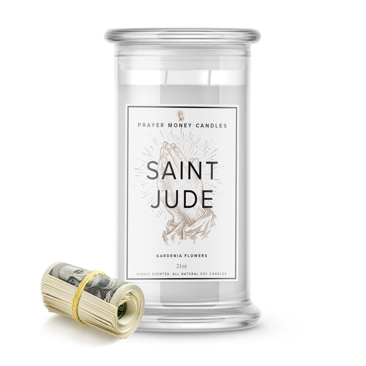 Saint Jude Prayer Candles Gardenia Flowers Scent CASHCANDLE
