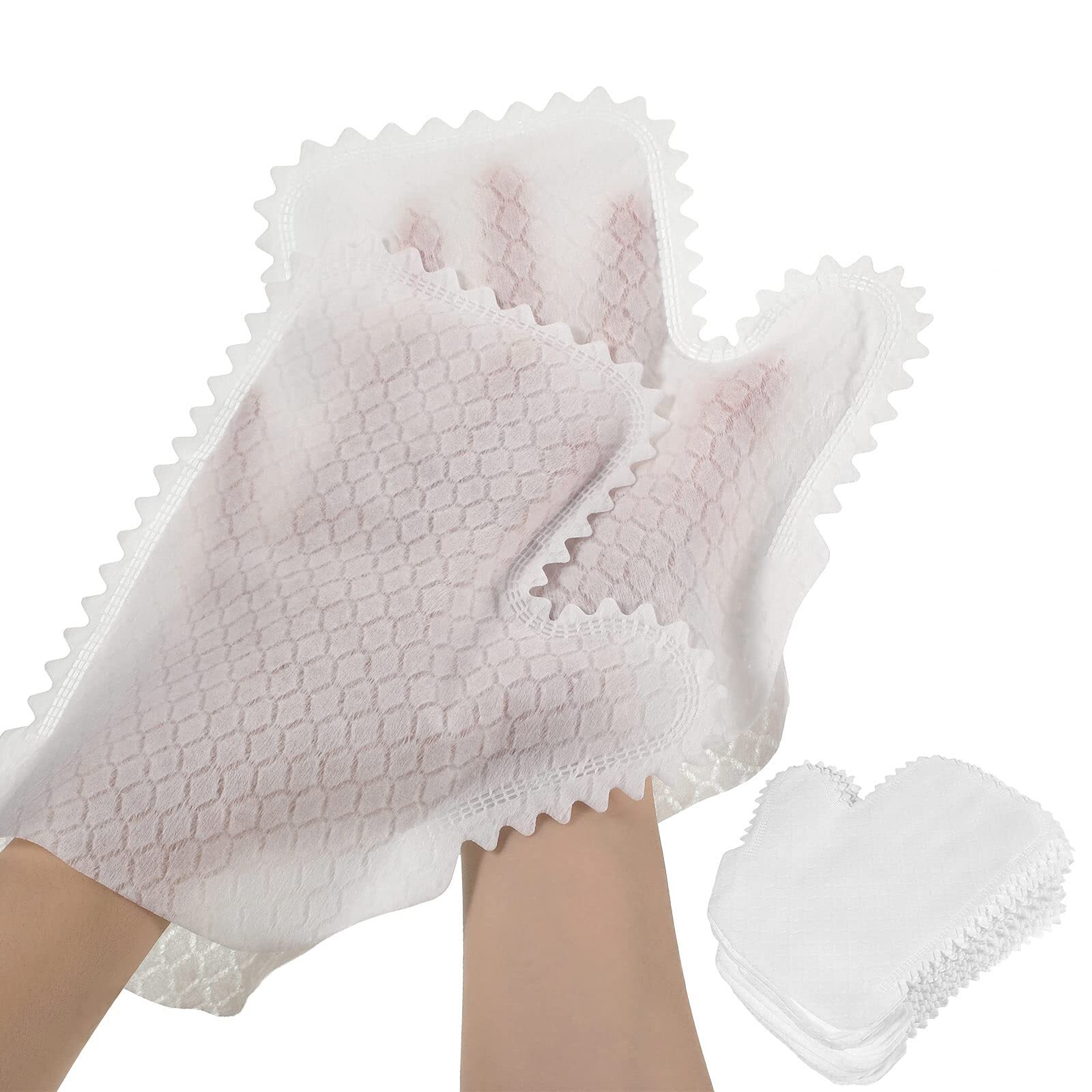 60pcs White Microfiber Dusting Gloves Reversible Disposable - nmade