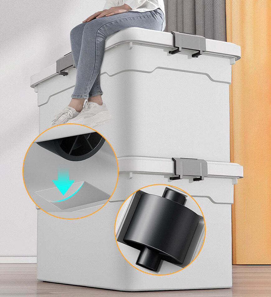 Metsoy® Durable Stackable Wheeled Storage Containers with Lids Z18 METSOY