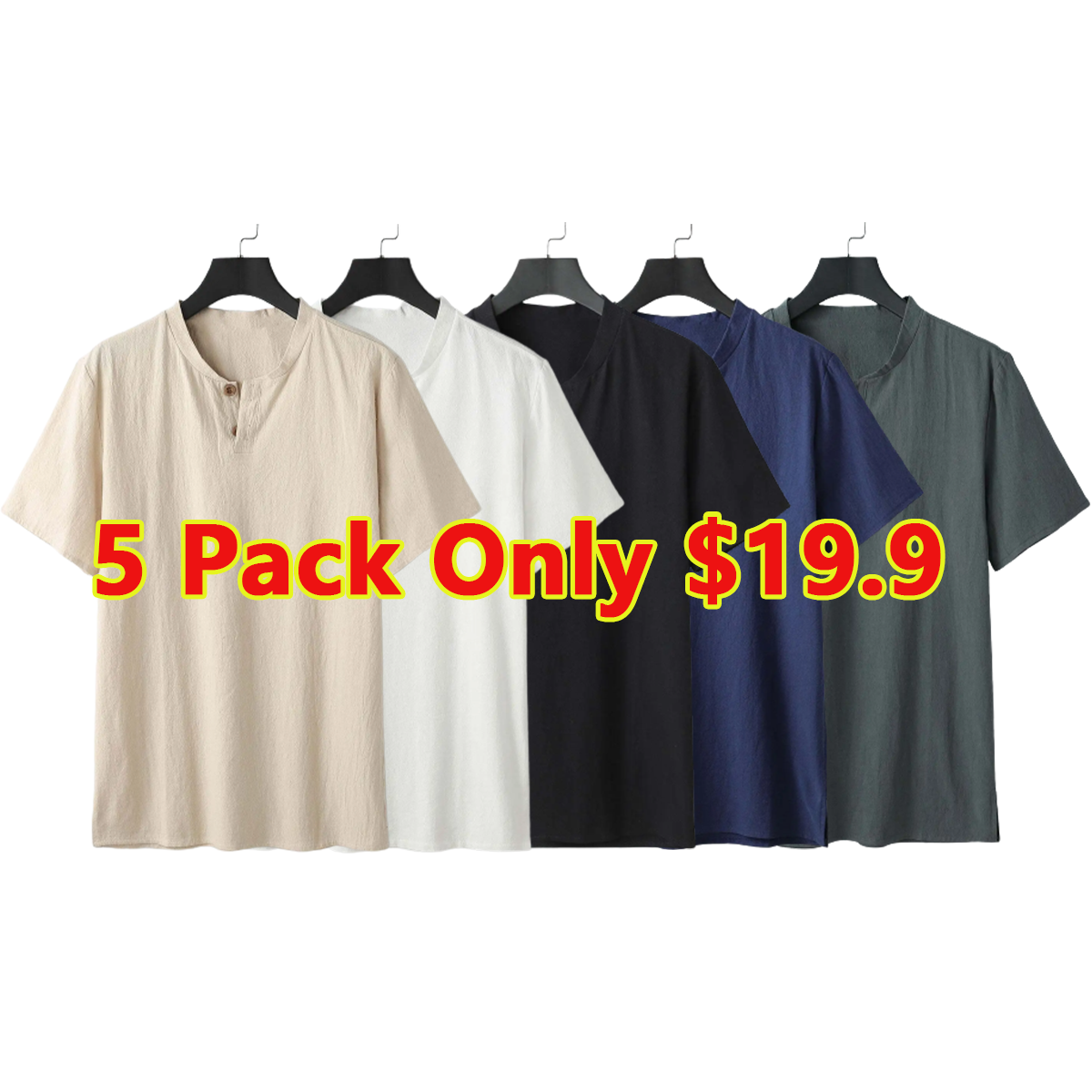 🔥5pack only $19.9🔥 Man V-Neck Shirt - Tenrites