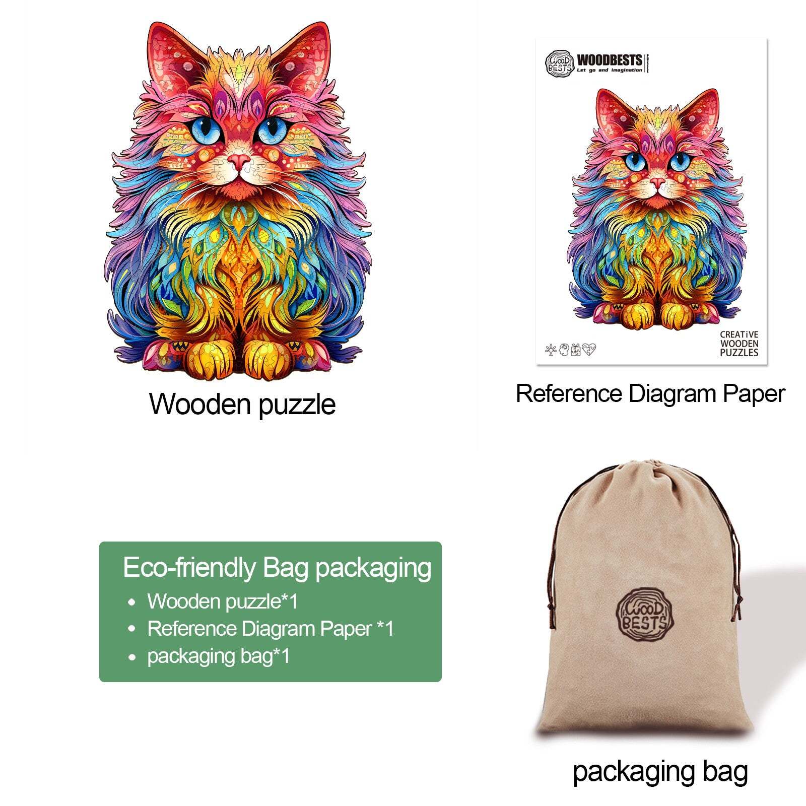 Persian Cat3 Wooden Jigsaw Puzzle hsf560345