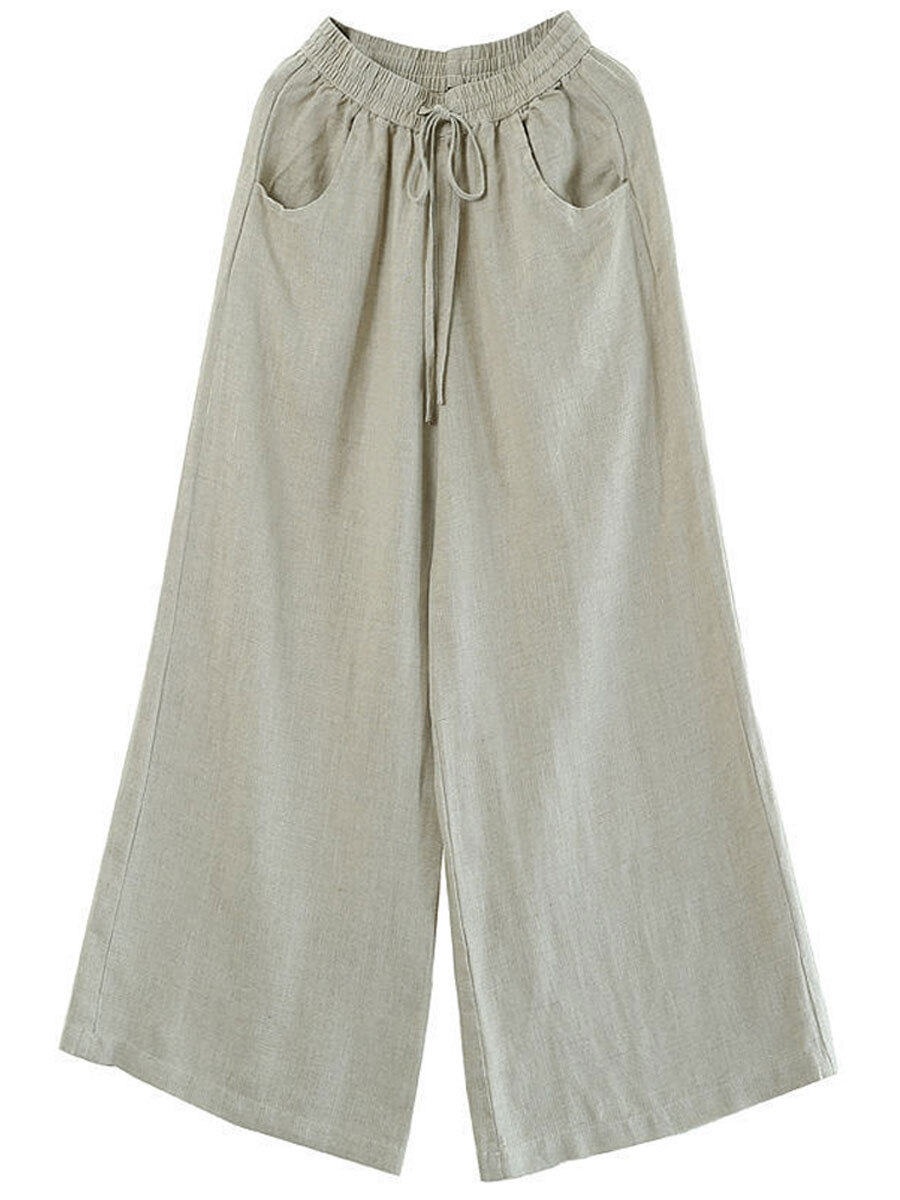 Literary Cotton And Linen Loose Wide-Leg Pants