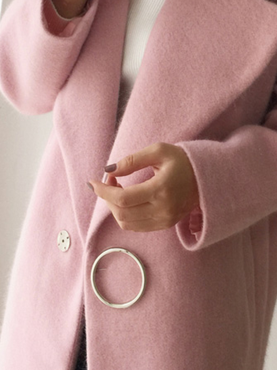 Lapel Slit Pocket Single Button Plain Long Sleeve Coats