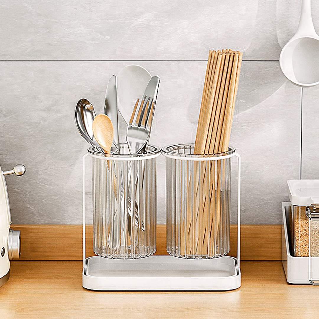 Classy Fluted Utensils Holder Storageart